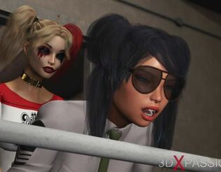 Super hot intercourse in jail! Harley Quinn drills a gal