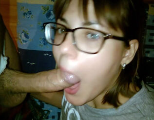 Nerdy female in glasses know how to do flawless bj and