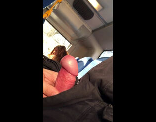 Fellow demonstrating bone to teen dame in public bus