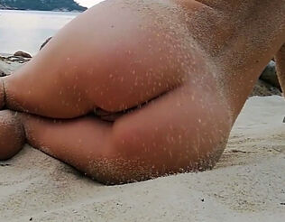 Uber-sexy doll naturist at the beach
